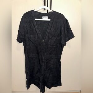 Rivet Utility Linen Black Romper Size Large
